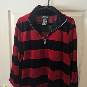 Ralph Lauren Men's Zip-Up Sweater in Red and Black